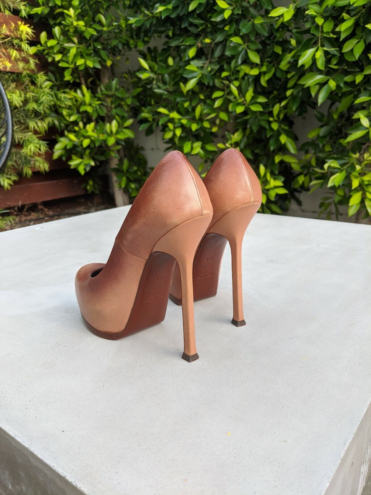 YSL Brown Tribute Platform High Heels Pumps Shoes… - image 3