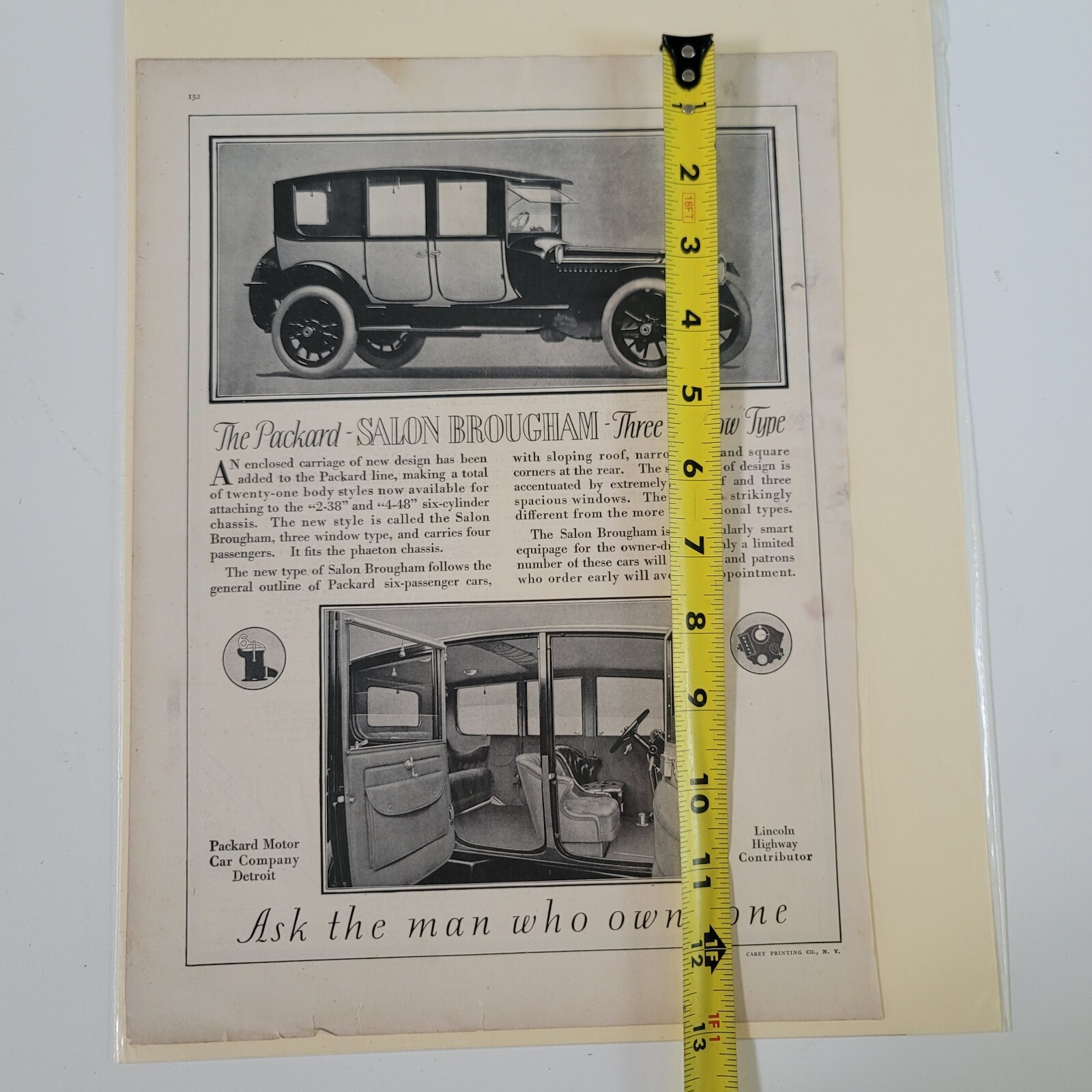 VINTAGE Print Ad Packard Salon Brougham Three Window