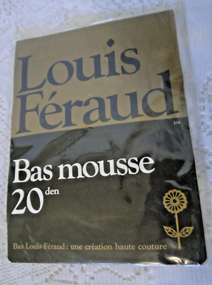 Louis Feraud Par Medias Espuma 20 Deniers Negro Talla 4 Vintage