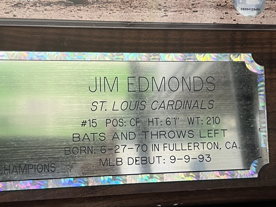 Placa de campeones de la Liga Nacional Albert Pujols, Jim Edmonds 2004. "20"" X 16""" Foto 4 de 4