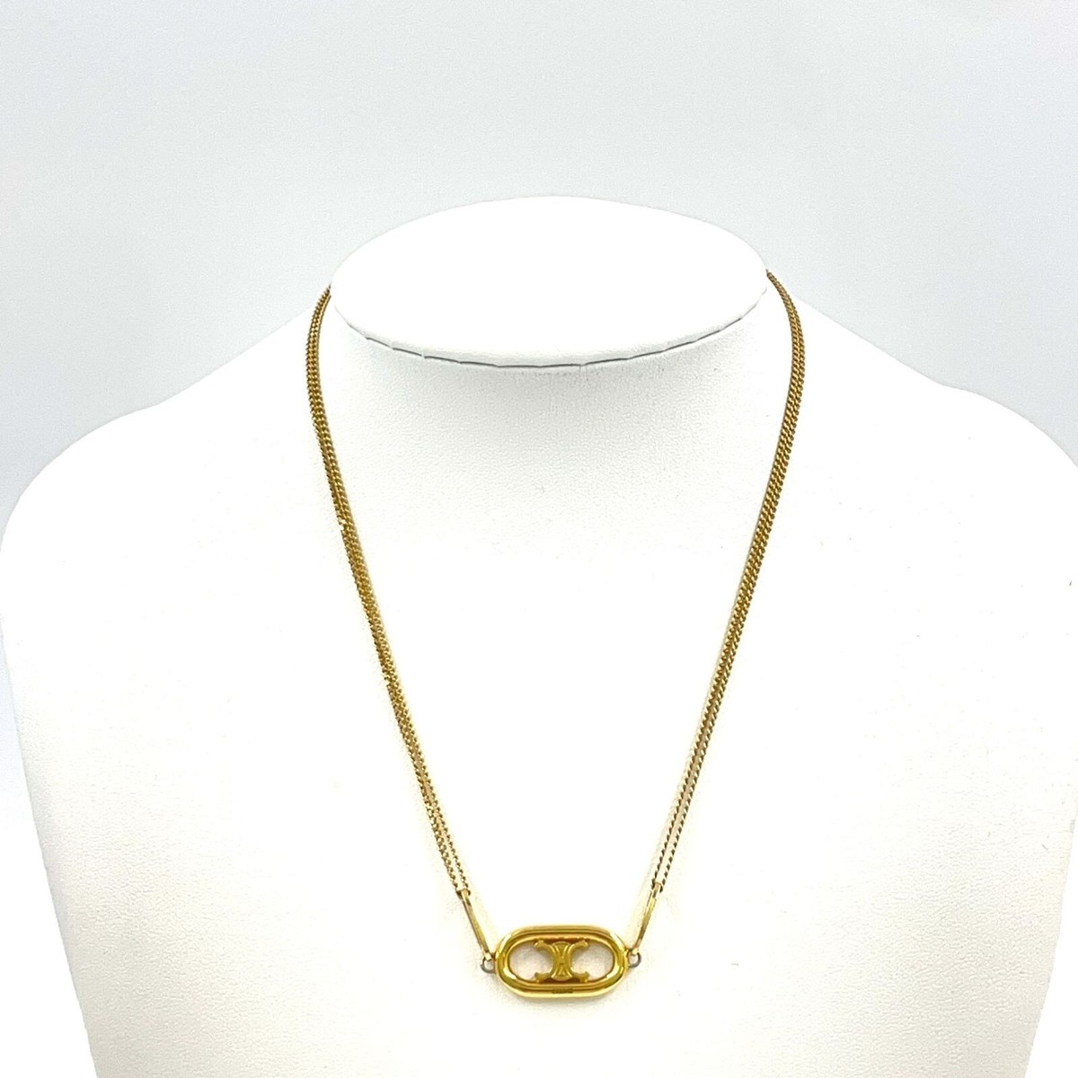 CELINE Triomphe Metal Gold Necklace | eBay