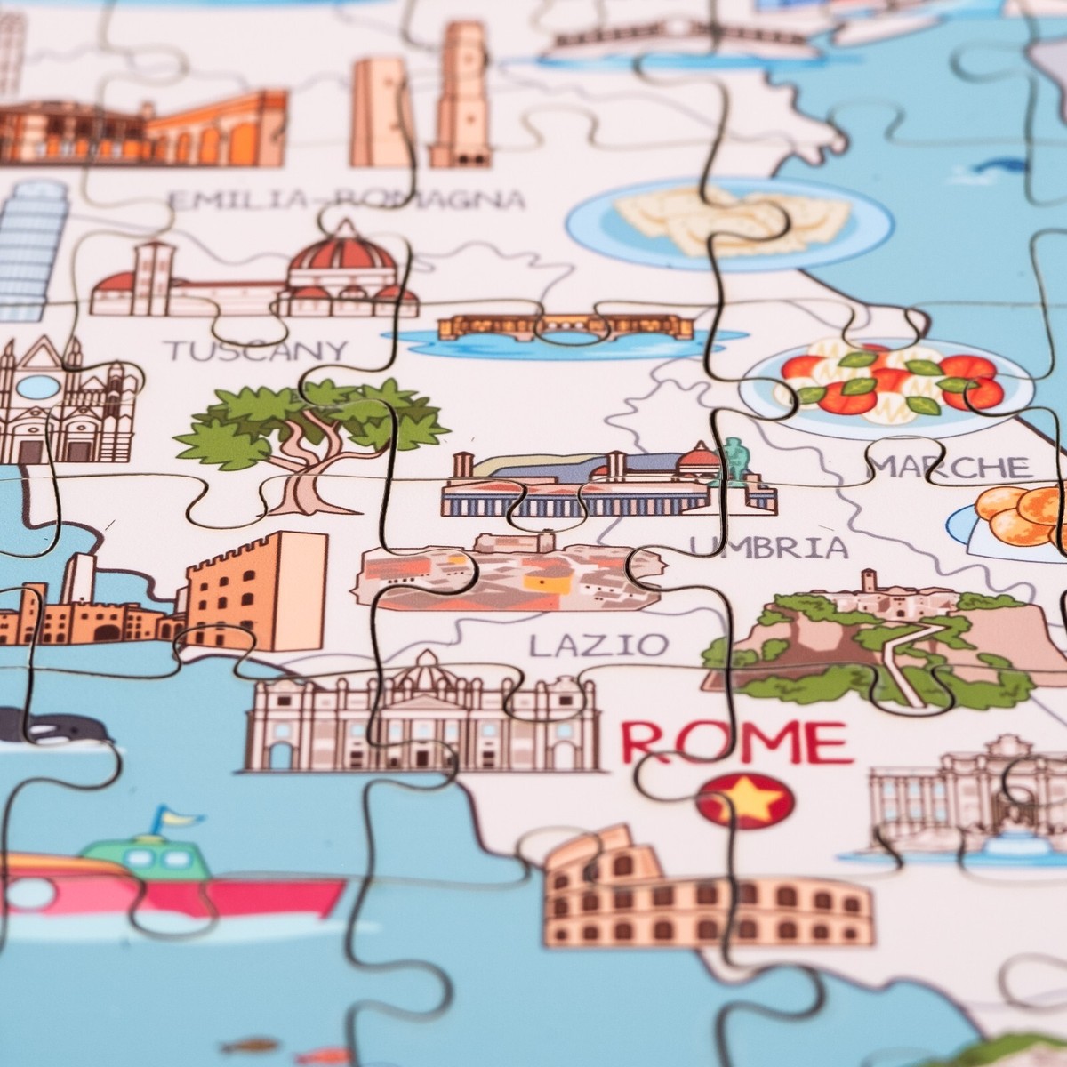 Puzzle Larsen Mappa Italia Con Animali - 26-99 Pezzi, 29x37 Cm - Per Bambini 3+