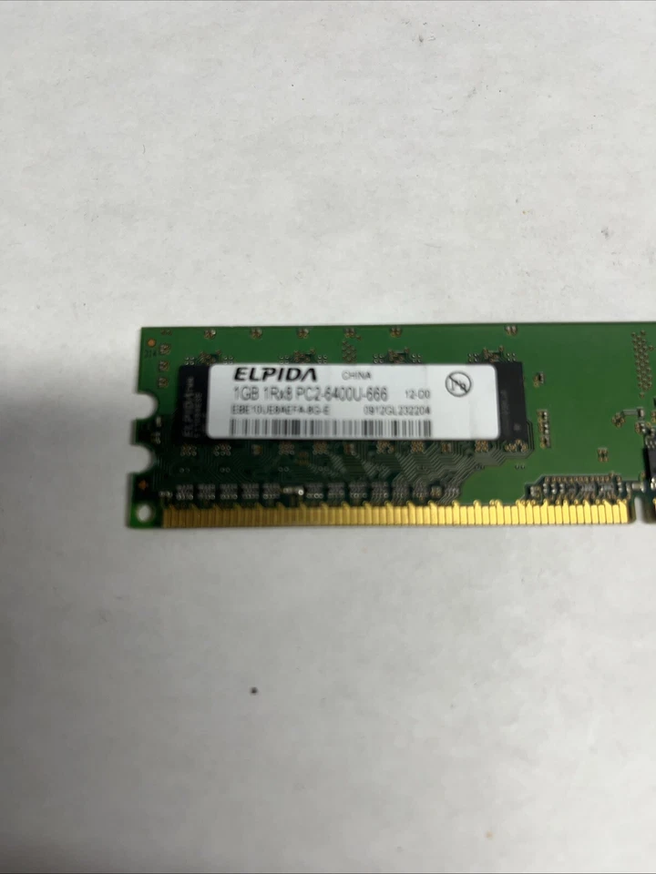 Elpida 1GB 240-Pin PC2-6400U DDR2-800Mhz Non-ECC SDRAM Memory EBE10UE8AEFA-8G-E - Image 2 of 2