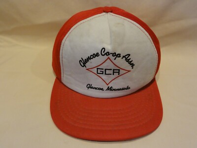 Vintage Snap Back Trucker Hat Printed Glencoe Coop Assn logo