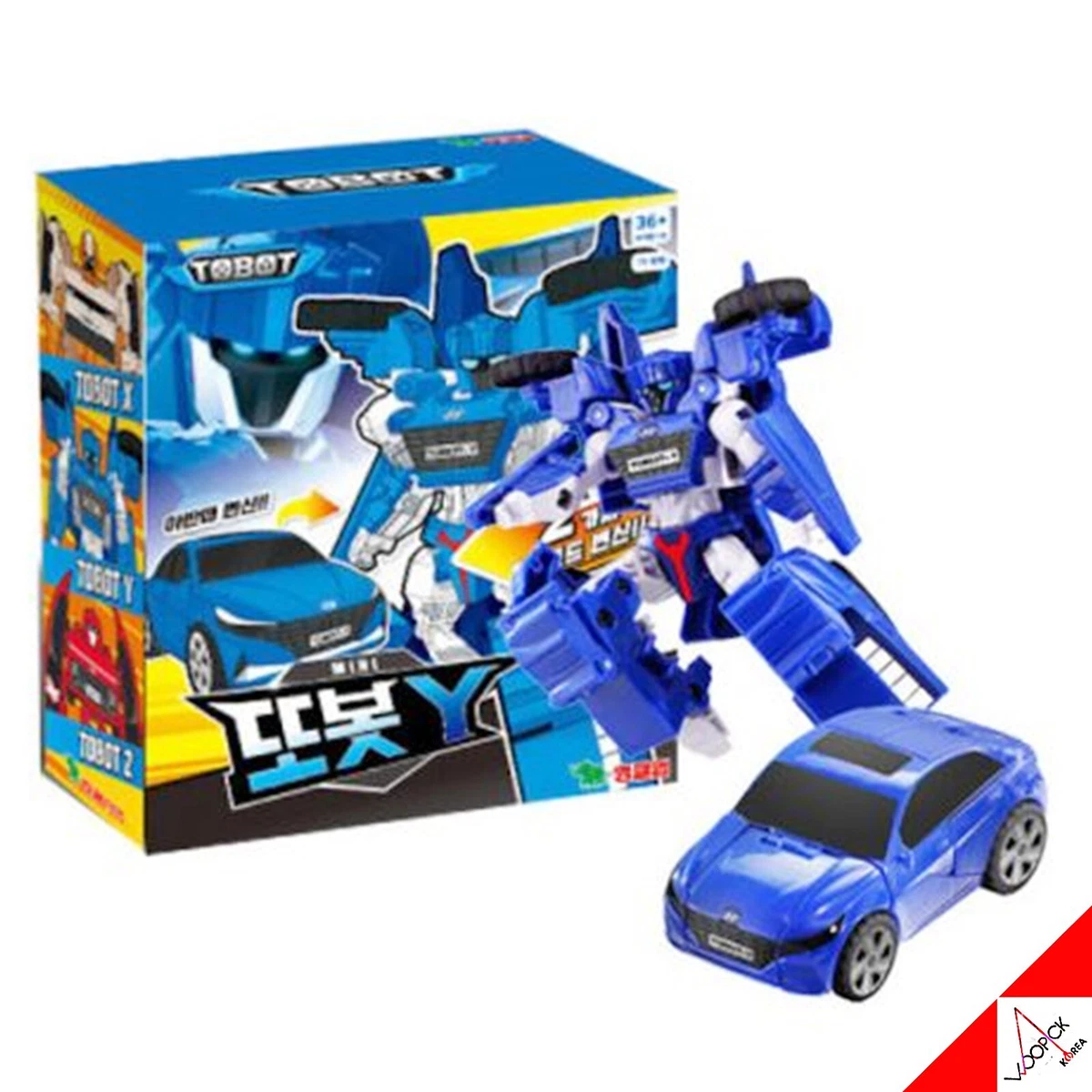 TOBOT 2023 MINI New Tobot Y Transformer Robot Hyundai Avante Blue Car Action Toy