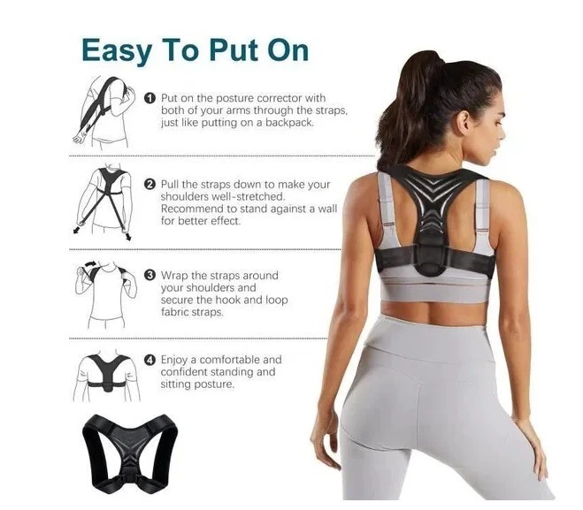 Posture corrector│ITHROUGH│Adjustable│Comfortable│Black - Image 4 of 4