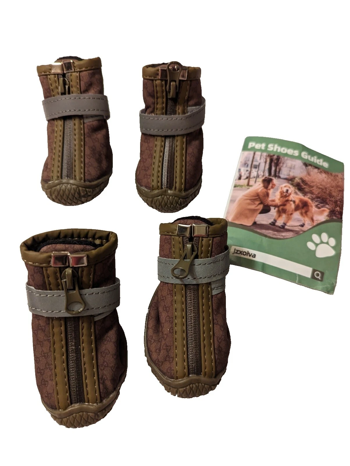 Ropa y zapatos para perro de nylon marrón