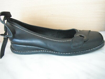 Chaussures Plates En Cuir à Lanières T - Marque ENTRE ELLE & MOI - Taille 41 Noir - Occasion