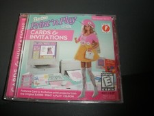 NEW Sealed Barbie Print 'n Play CD Rom Cards  Invitations Mattel Media