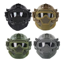 Airsoft Paintball Tactical Fast Helmet Goggles & G4 System Games Full Face Mask