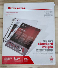 Office Depot Clear Standard Weight Sheet Protectors Open Box 41 sheets left