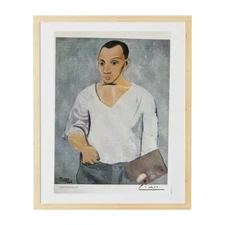 Pablo Picasso Original Signed Print, Self Portrait, Rare Vintage Art