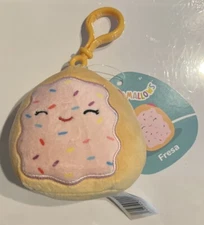 Squishmallow 3.5" Fresa Pop Tart Pink Sprinkle Toaster Strudel Plush Clip BNWT