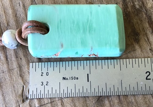 Australian Variscite Pendant On Adjustable Leather Strap - Picture 9 of 11