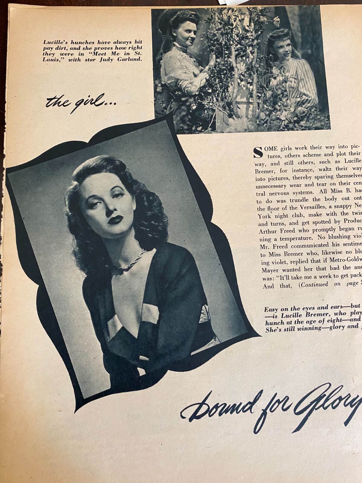 Lucille Bremer, Two Page Vintage Clipping, a