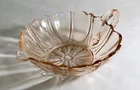 Anchor Hocking Pink Oyster And Pearl Heart Shape 5 1/4" One Handled Bowl