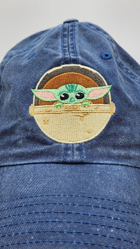 Star Wars The Mandalorian Baby Yoda Grogu Adjustable Cap Hat Blue Denim - Picture 3 of 9