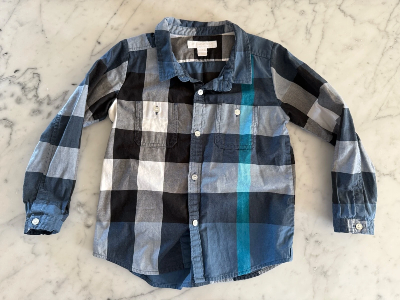 Camicia elegante a quadri Burberry camicia con bottoni taglia 3T 3 anni