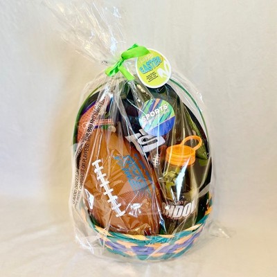 Mega Toys Kid Sports Easter Basket Gift Set Football Water Bottle Drawstring Bag