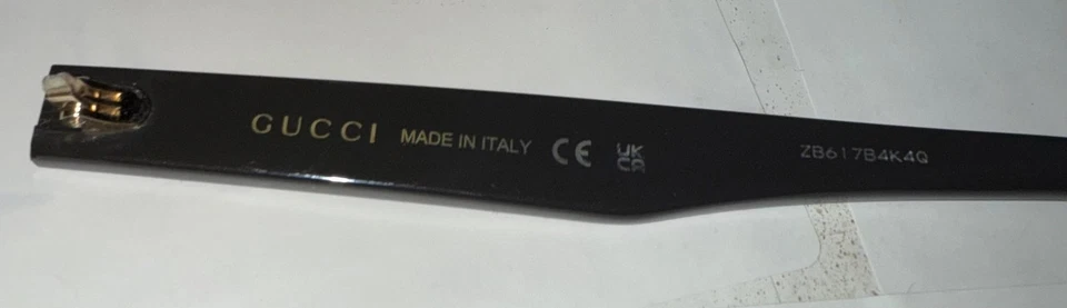 Gucci Glasses Eyeglass Frames Black 57-17-145 Made In Italy For Parts Repair - Image 3 of 4
