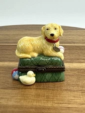 PHB Porcelain Hinged Trinket Box Golden Retriever Or Labrador Dog