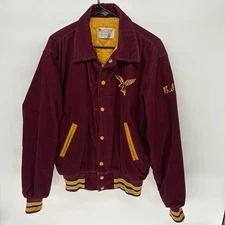 Vintage 70s West Wind Maroon Varsity Bomber Jacket Corduroy Retro U.S.A Men M