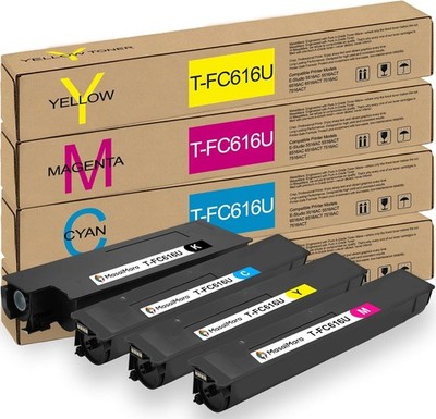Compatible w/ Toshiba T-FC616U Toner Set 4 Pack for e-STUDIO 5516AC 6516AC 7516A