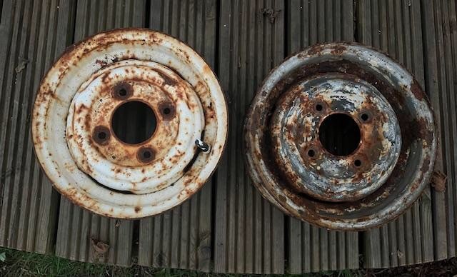 Classic Mini Mk1 Wheels X2 Steel Austin Morris Original Cooper 850 1960s 10x3.5