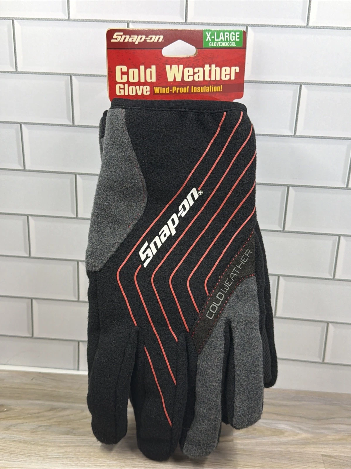Snap-On 2009 Cold Weather Wind Proof Insulated Work Gloves XL X-Large Black Gr
