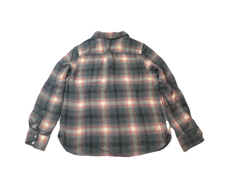 Camisa Tommy Hilfiger Botón Frontal Mujer L Gris Cuadros Pestaña Enrollable Manga Larga Top Foto 2 de 4