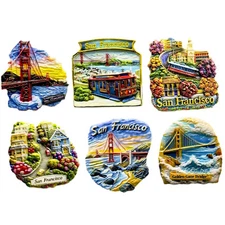 America San Francisco Fridge Magnet Refrigerator Sticker Home Resin Souvenir