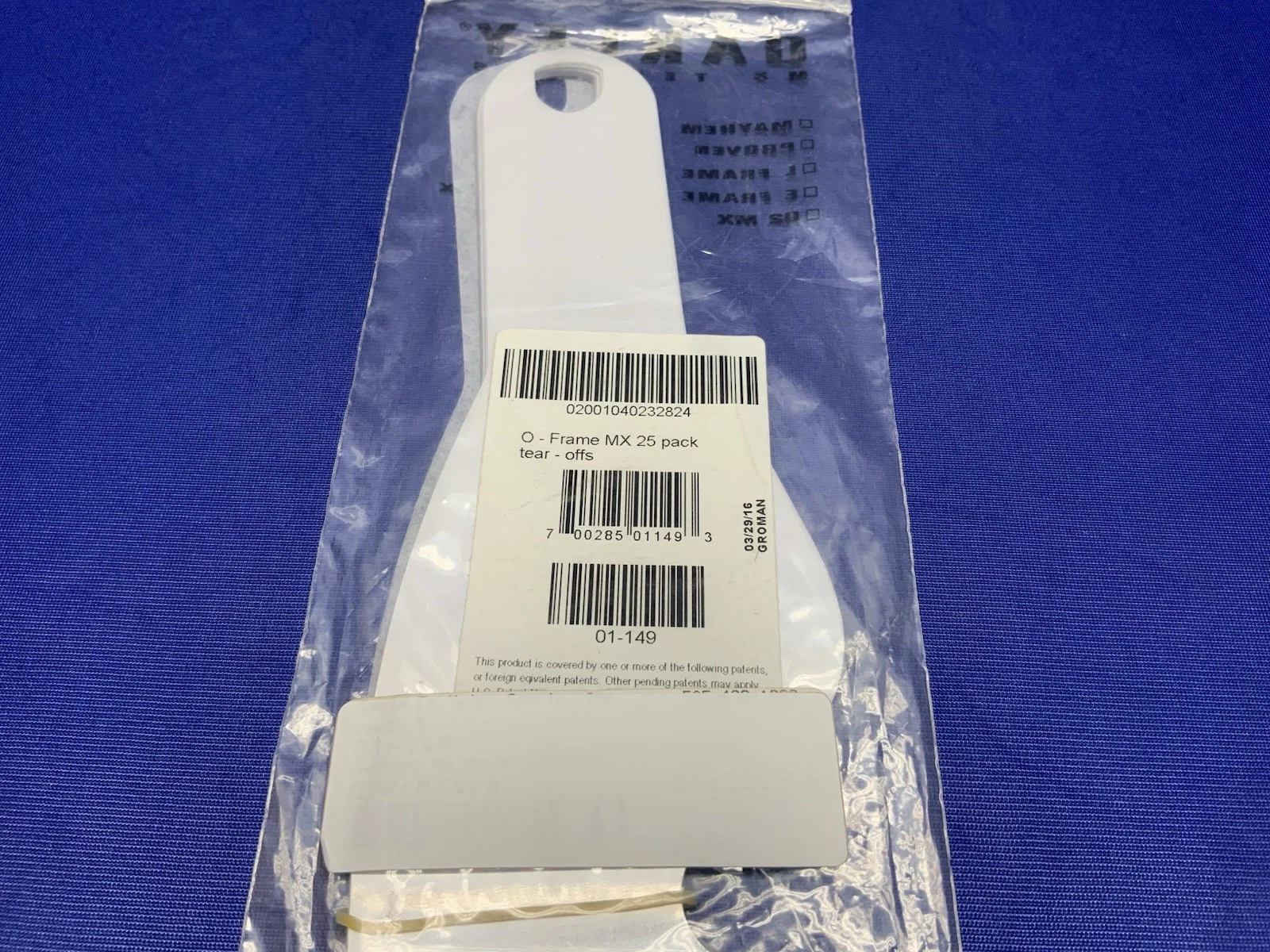 Oakley MX O-Frame Goggle Standard Clear Tear Offs (25 Pack) 01-149