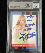 Lauren Phillips Signed Custom Trading Card BAS Beckett COA Autograph Grade 10