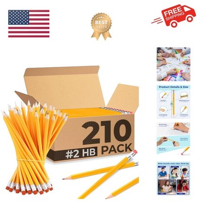 210 Pack Pre Sharpened Pencils Pencils With Top Erasers, Bulk School & Teache...