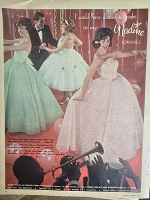 1961 Women's Nadine Formals Evening Gowns Vintage Fashion Ad