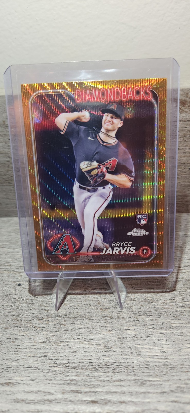 2024 Topps Chrome Bryce Jarvis #75 Gold Wave Rookie RC #18/50 Diamondbacks