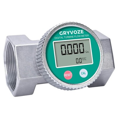 Waterproof 2 Inch Water Flow Meter, 16 160 GPM Digital Turbine Flowmeter with N