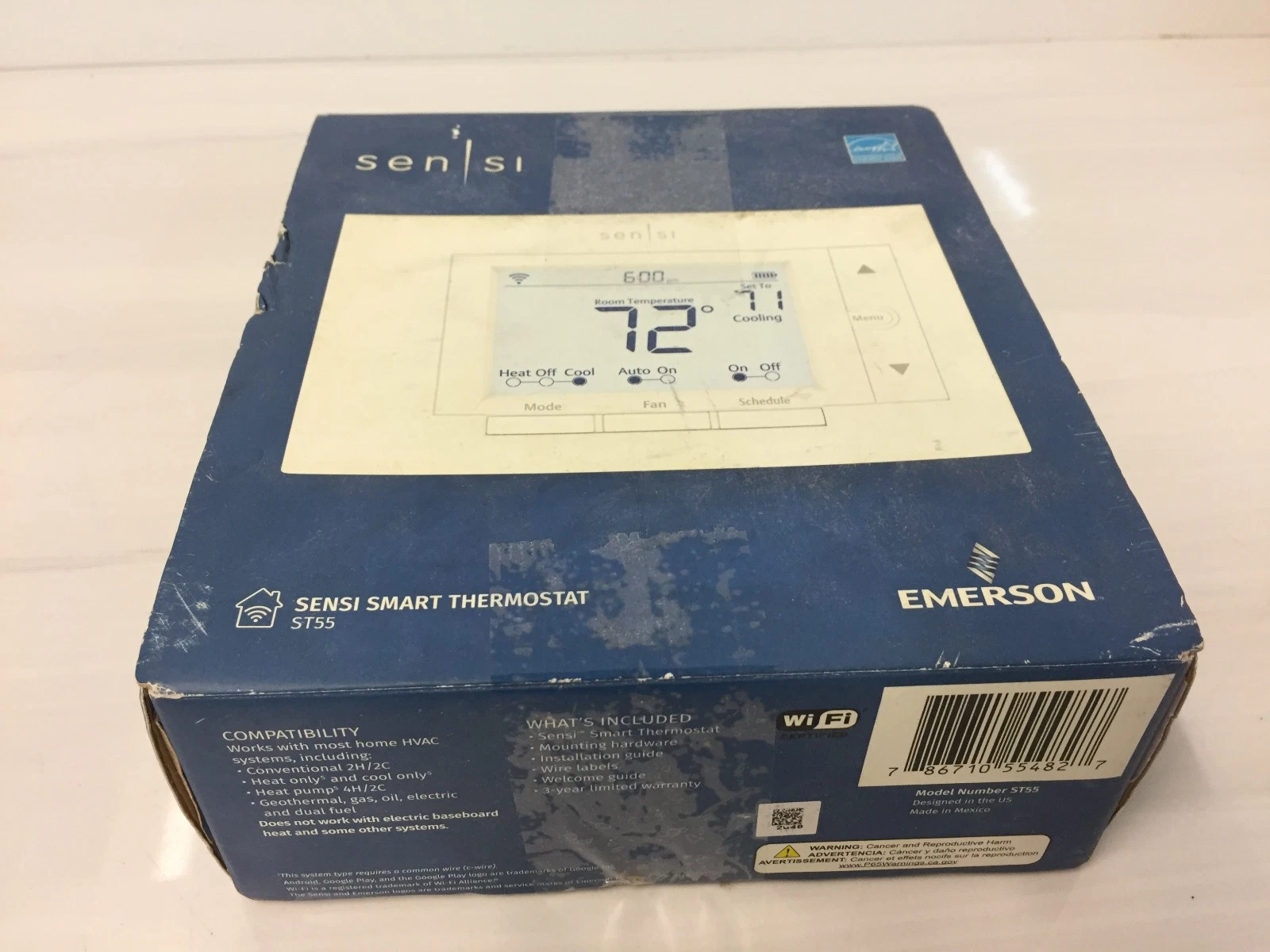 Emerson Sensi Smart Programmable Thermostat - White (ST55)