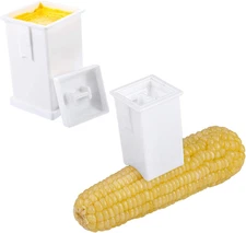2 Pack Butter Spreader with Built-In Cover, Plastic，White