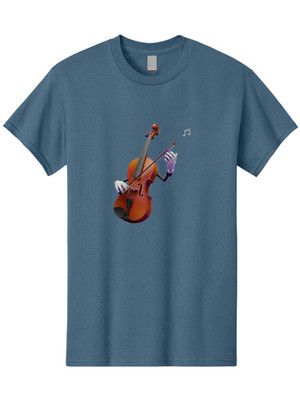 Violin-Character-1 Mens Graphic Tee, 100% Cotton, Casual Summer Wear