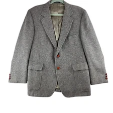 American Craftsman Suit Jacket Blazer Men’s 44 Tweed Grey Old Money Sport Coat