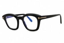 New Tom Ford FT TF5961-B 001 Square Crystal Shiny Black Eyeglasses Frame