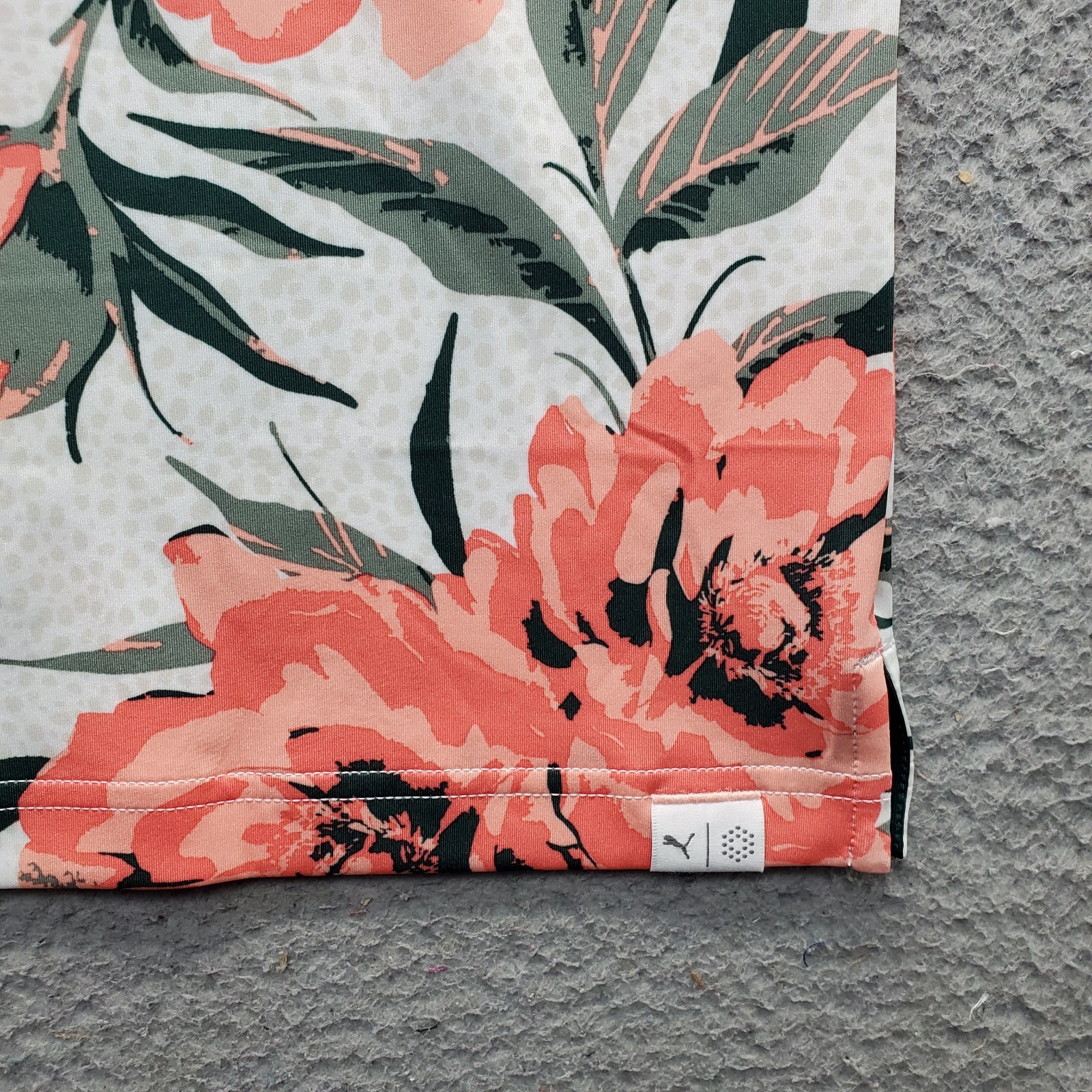 PUMA Golf Polo Shirt Mens Large Multi Floral Mattr Beautiful Game Slit 628836-01 thumbnail 11