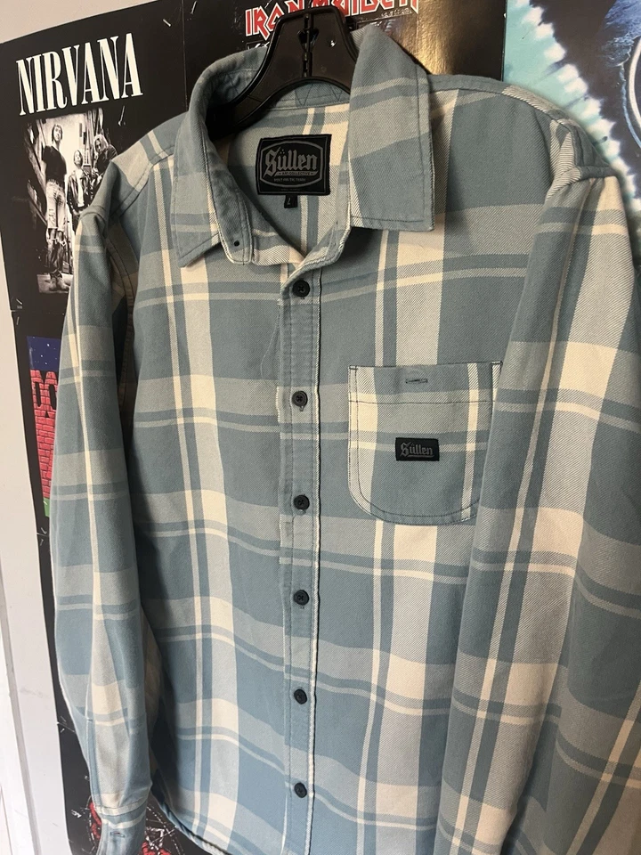 Franela a cuadros azul claro colectiva arte hosco moderno Y2K Foto 4 de 4