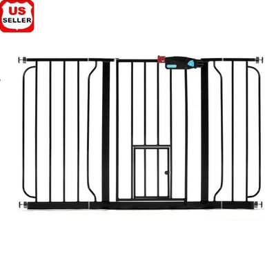 #ad Extra Wide Pet Gate Walk Thru W Small Door Pressure Mount Dogs amp; Cats New $60.74