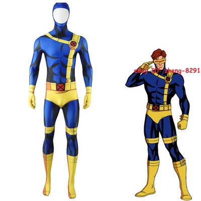 Adult Kids X-Men '97 Cyclops Jumpsuit Cosplay Costume Scott Bodysuit Halloween