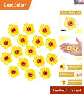Flower-Shaped Hummingbird Feeder Ports - 16 Pieces for Clean, Refreshing Nectar