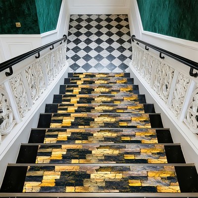 Crack-Patterned Stair Mat, Soft And Durable, Machine Washable And Easy to Clea