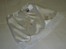 SHINY SATIN LACE HALF SLIP WHITE CHOOSE LENGTH 12"-23"  SIZE XS-XXLhips 32"-44"