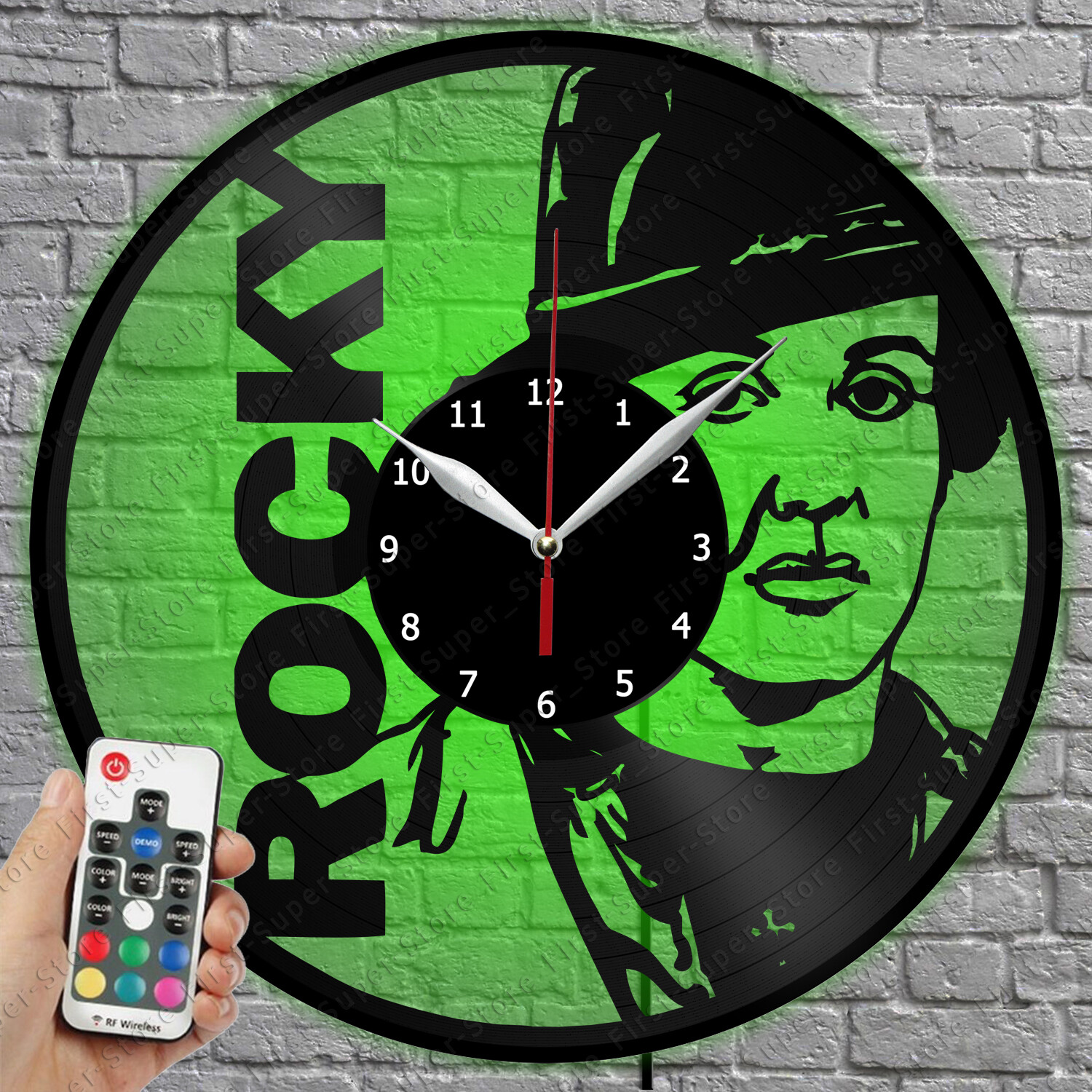 Rocky Vinyl Record LED Wall Clock with Light 1560